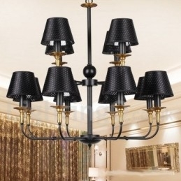 12 Light Retro Rustik 2 Tier Candle Style lysekrone