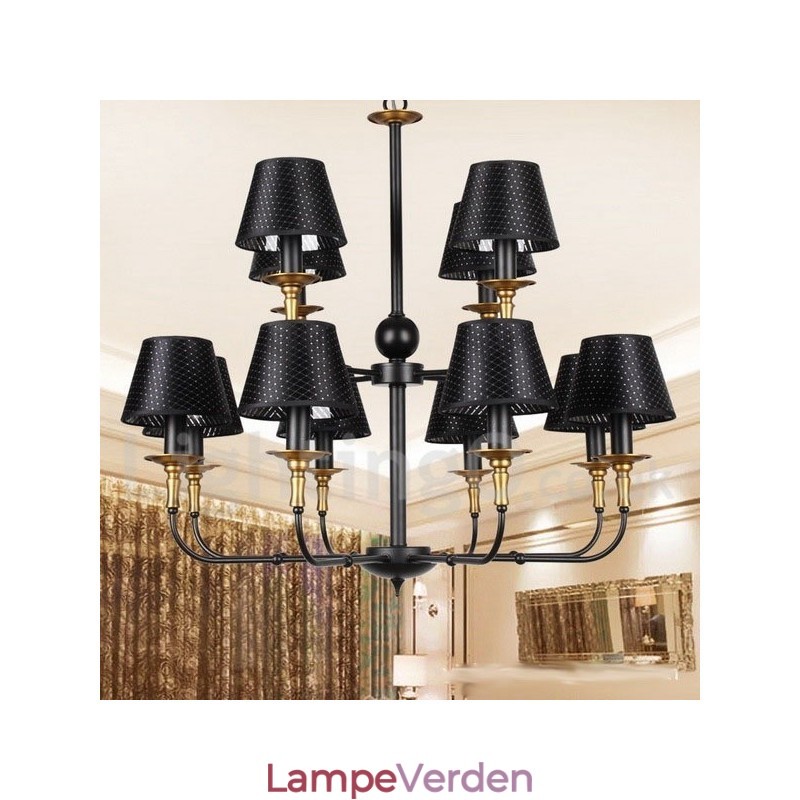 12 Light Retro Rustik 2 Tier Candle Style lysekrone