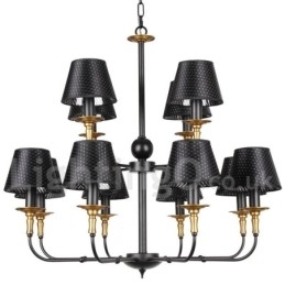 12 Light Retro Rustik 2 Tier Candle Style lysekrone