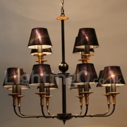 12 Light Retro Rustik 2 Tier Candle Style lysekrone