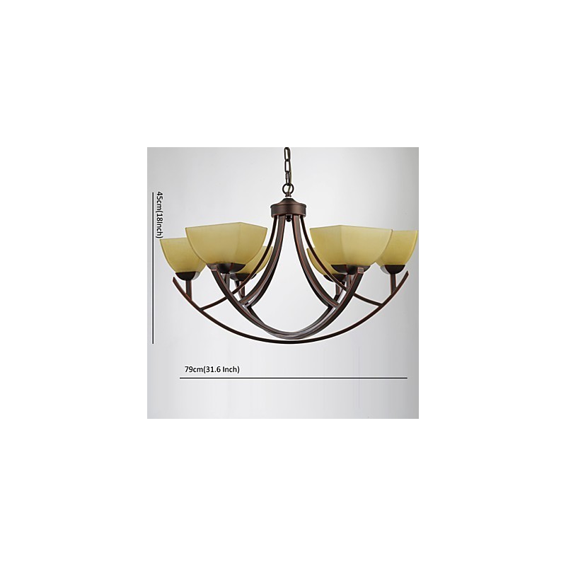 Lysekrone 6 lys Traditionel klassisk vintage metal