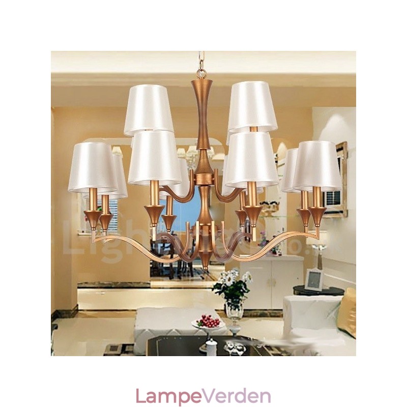 12 lys lysekrone i middelhavsstil