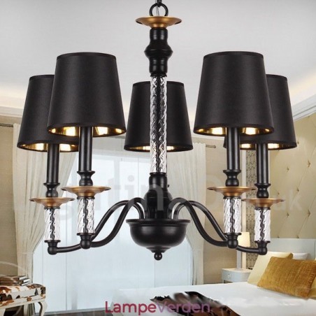 5 lyse sorte Retro Candle Style lysekrone 5 lyse sorte Retro Candle Style lysekrone
