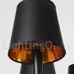 5 lyse sorte Retro Candle Style lysekrone