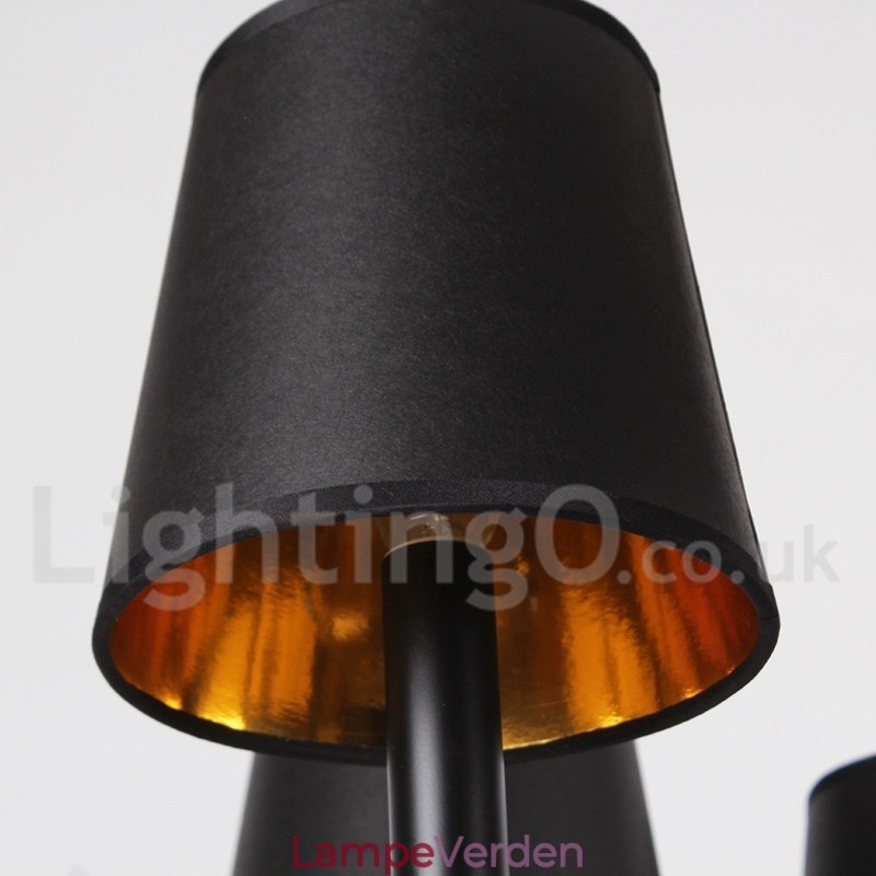 5 lyse sorte Retro Candle Style lysekrone