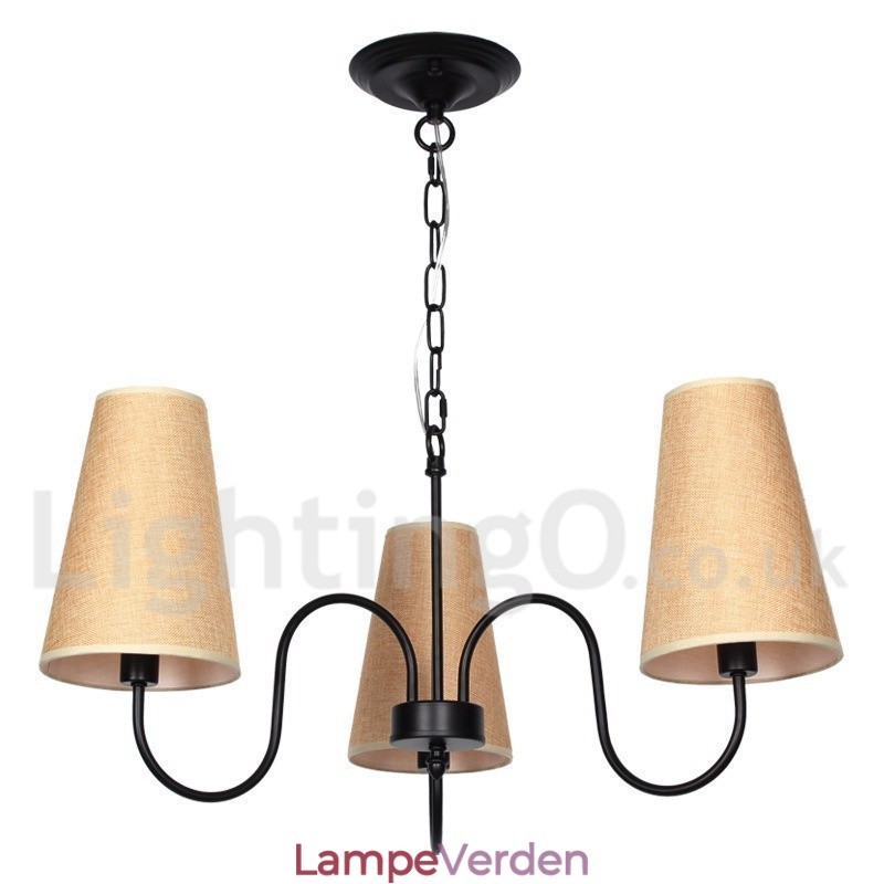 3 lys retro middelhavsstil lysekrone