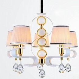 Stof lysekrone 5 lys moderne minimalistisk højkvalitets lampe