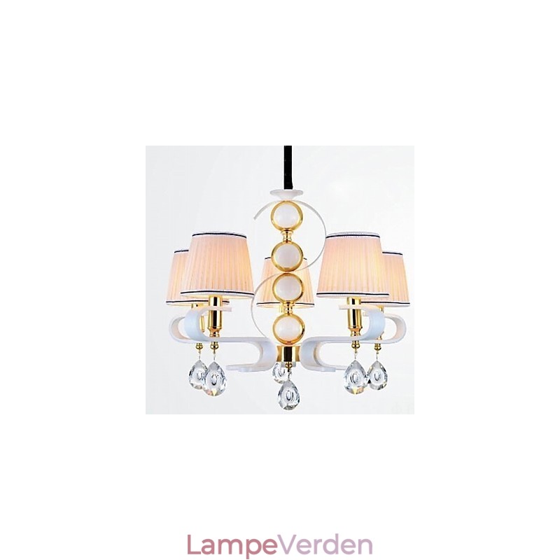 Stof lysekrone 5 lys moderne minimalistisk højkvalitets lampe