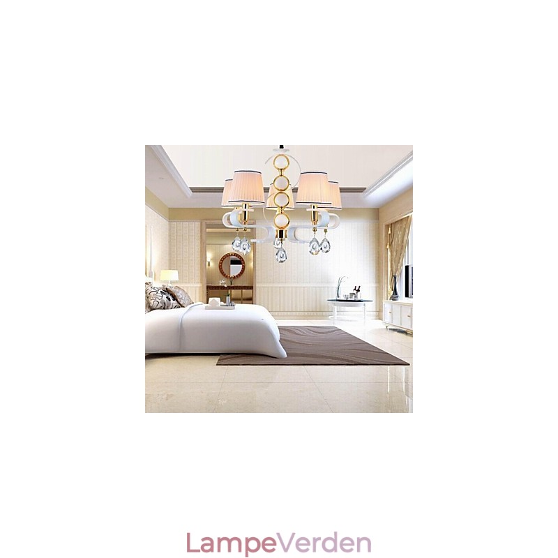 Stof lysekrone 5 lys moderne minimalistisk højkvalitets lampe