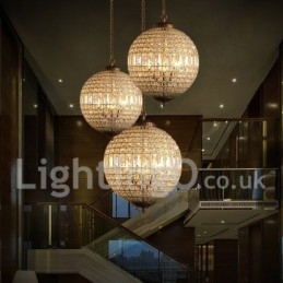 Globe Modern K9 Krystal Loft Pendel Indendørs Lysekrone Tromle Belysningslamper Armaturer