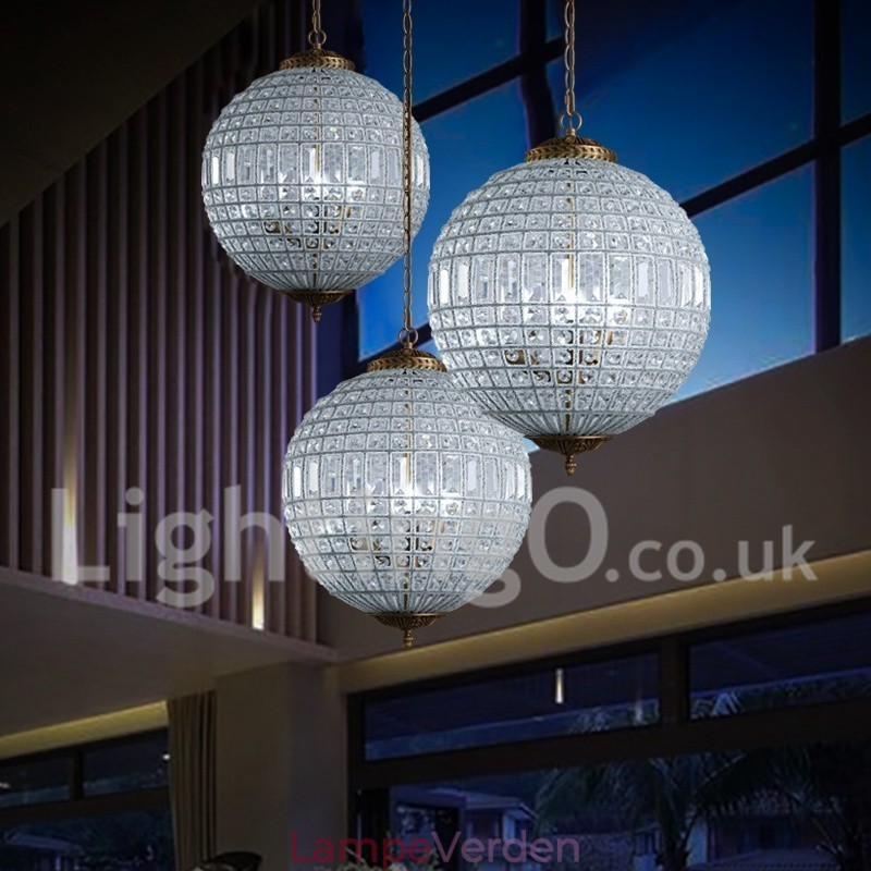 Globe Modern K9 Krystal Loft Pendel Indendørs Lysekrone Tromle Belysningslamper Armaturer