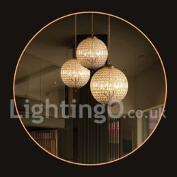 Globe Modern K9 Krystal Loft Pendel Indendørs Lysekrone Tromle Belysningslamper Armaturer
