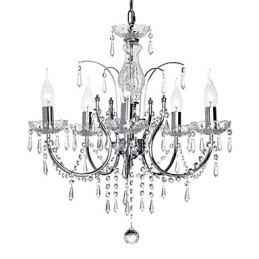 Elegant krystal lysekrone med 5 lys