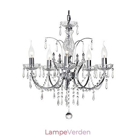 Elegant krystal lysekrone med 5 lys Elegant krystal lysekrone med 5 lys