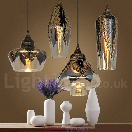 Europæisk Retro Glas Pendel Lampe Lounge Pendel Europæisk Retro Glas Pendel Lampe Lounge Pendel