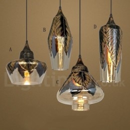 Europæisk Retro Glas Pendel Lampe Lounge Pendel