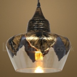 Europæisk Retro Glas Pendel Lampe Lounge Pendel