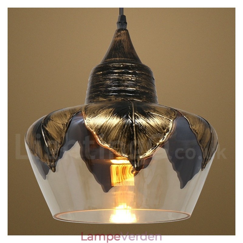 Europæisk Retro Glas Pendel Lampe Lounge Pendel