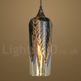 Europæisk Retro Glas Pendel Lampe Lounge Pendel