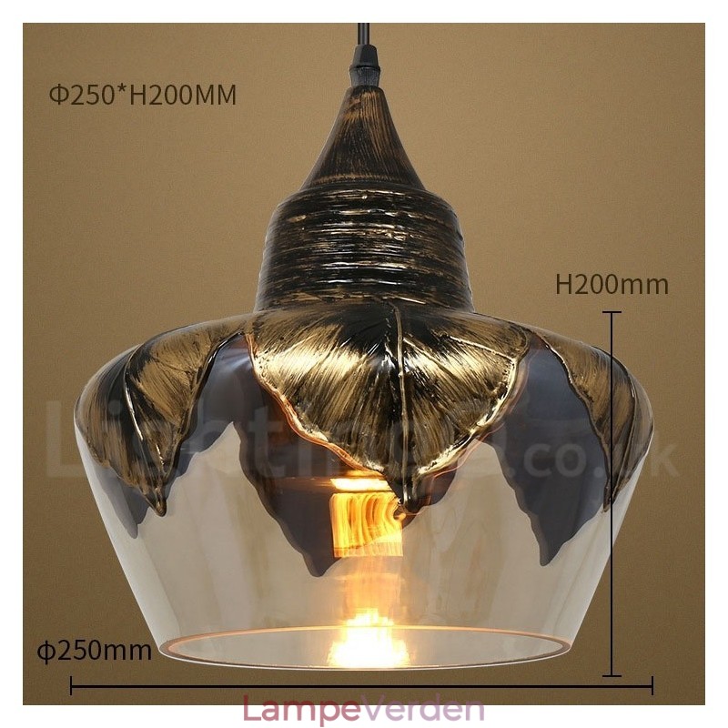 Europæisk Retro Glas Pendel Lampe Lounge Pendel