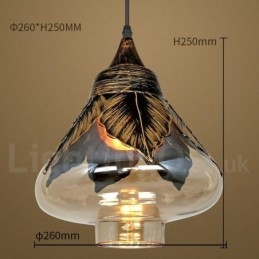 Europæisk Retro Glas Pendel Lampe Lounge Pendel