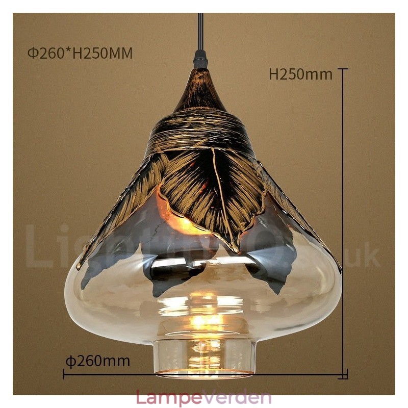 Europæisk Retro Glas Pendel Lampe Lounge Pendel