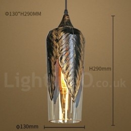 Europæisk Retro Glas Pendel Lampe Lounge Pendel