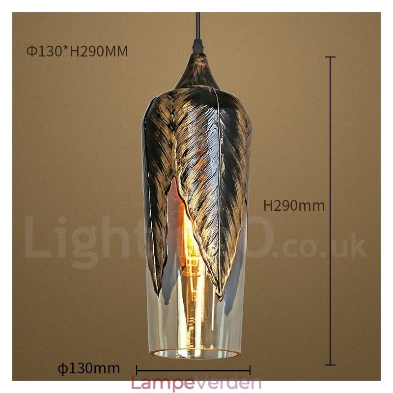 Europæisk Retro Glas Pendel Lampe Lounge Pendel