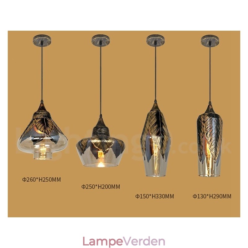 Europæisk Retro Glas Pendel Lampe Lounge Pendel