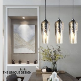 Europæisk Retro Glas Pendel Lampe Lounge Pendel