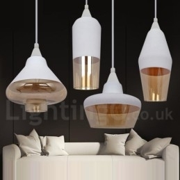 Europæisk Retro Lounge Glas Pendellampe