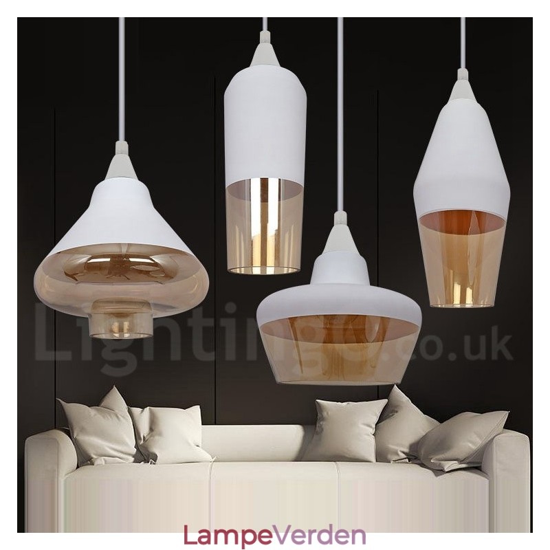 Europæisk Retro Lounge Glas Pendellampe