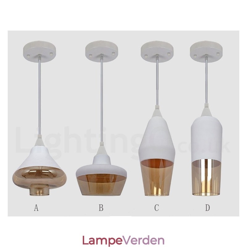 Europæisk Retro Lounge Glas Pendellampe