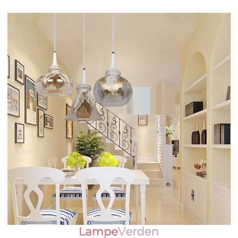 European Modern Contemporary Lounge Glas Pendel Light