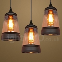 Europæisk Retro Lounge Glas Pendellampe