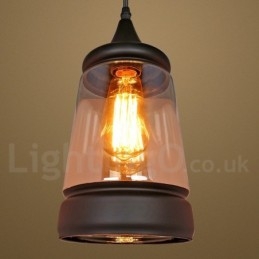 Europæisk Retro Lounge Glas Pendellampe