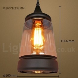 Europæisk Retro Lounge Glas Pendellampe
