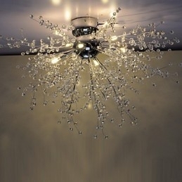 Moderne Globe Crystal Chrome Metal lysekrone