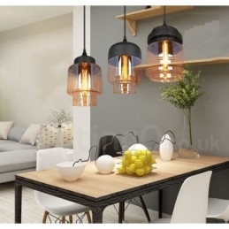 Rustik glas pendel europæisk lounge pendel