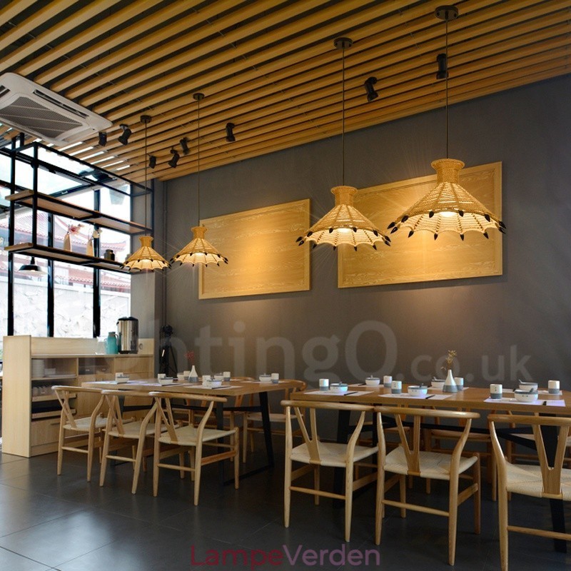 1 Lys Rustik Lodge Pendel Lampe Cafe Hamp Rope Pendel