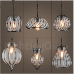 1 Light Vintage Cafe Glas Pendel Light Loft Pendel Lampe
