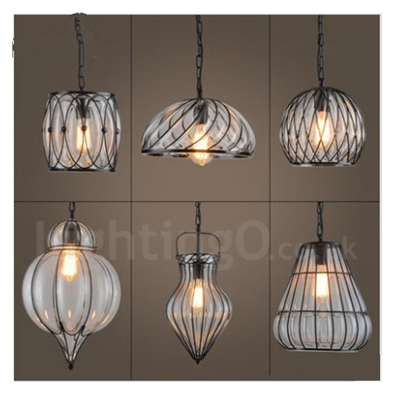1 Light Vintage Cafe Glas Pendel Light Loft Pendel Lampe