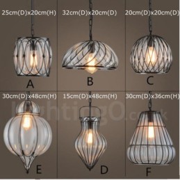 1 Light Vintage Cafe Glas Pendel Light Loft Pendel Lampe