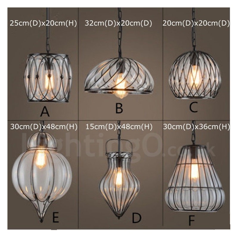 1 Light Vintage Cafe Glas Pendel Light Loft Pendel Lampe