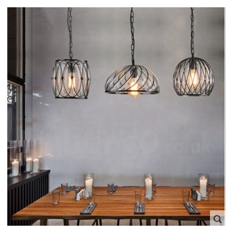 1 Light Vintage Cafe Glas Pendel Light Loft Pendel Lampe