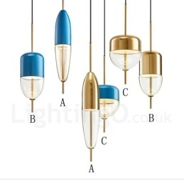 1 lys moderne moderne glas pendel