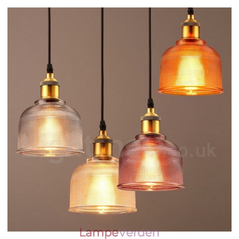1 lys Moderne Moderne Cafe Multi Colors Glas Pendel Light