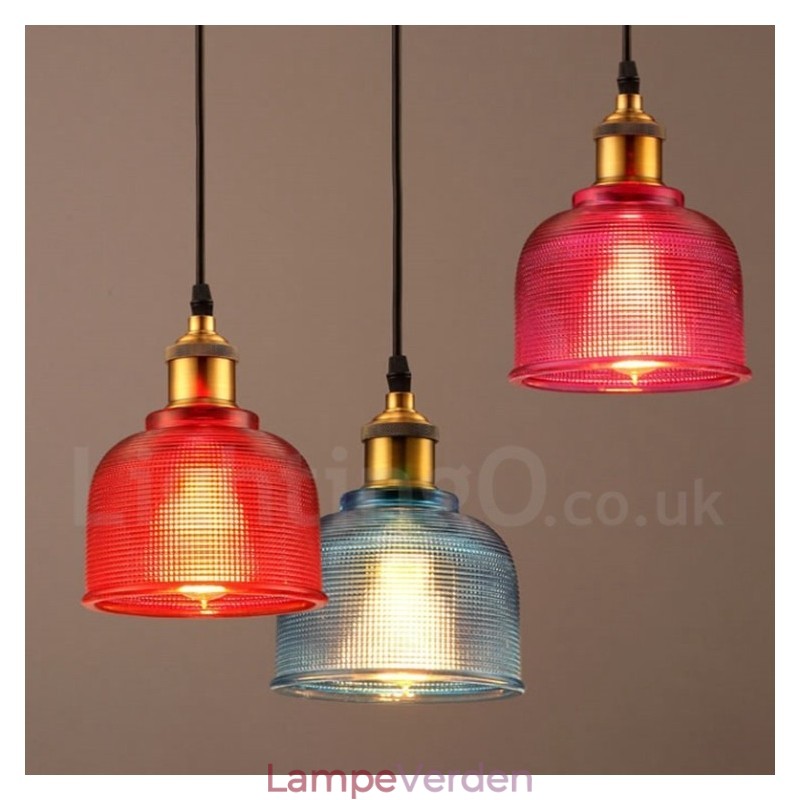 1 lys Moderne Moderne Cafe Multi Colors Glas Pendel Light