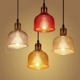 1 lys Moderne Moderne Cafe Multi Colors Glas Pendel Light
