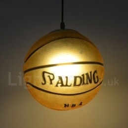 1 lys vintage moderne moderne basketball glas skygge pendel lys